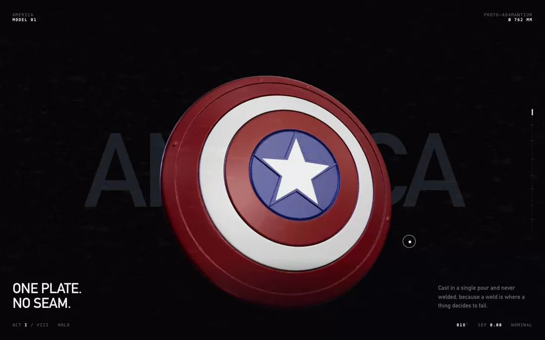 America — Hard Surface · Scroll Film template