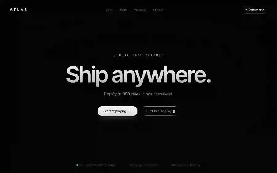 Atlas — Developer hero section