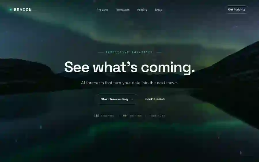 Beacon — Analytics AI hero section