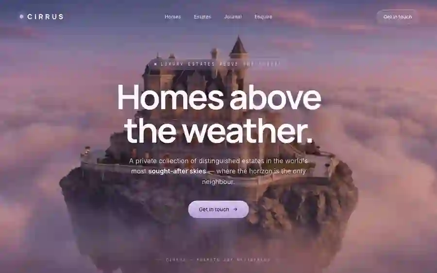 Cirrus — Real Estate hero section