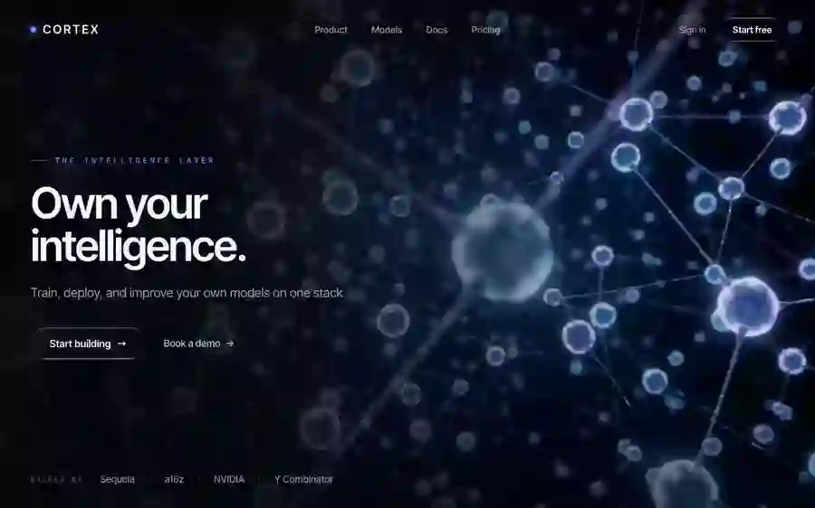Cortex — AI Platform hero section