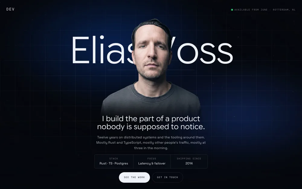 Dev — Developer Portfolio landing page