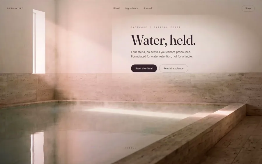 Dewpoint — Skincare landing page