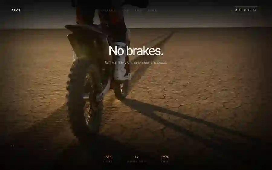 Dirt — Motocross landing page