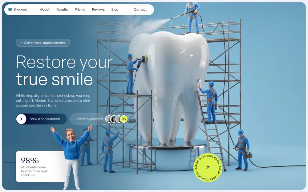 Enamel — Dental Clinic landing page