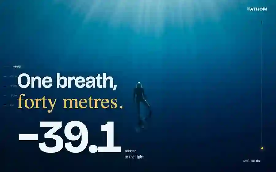 Fathom — Freedive School landing page