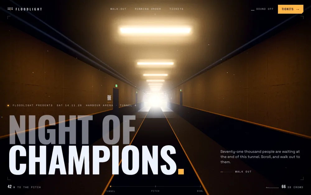 Floodlight — Sports Event landing page