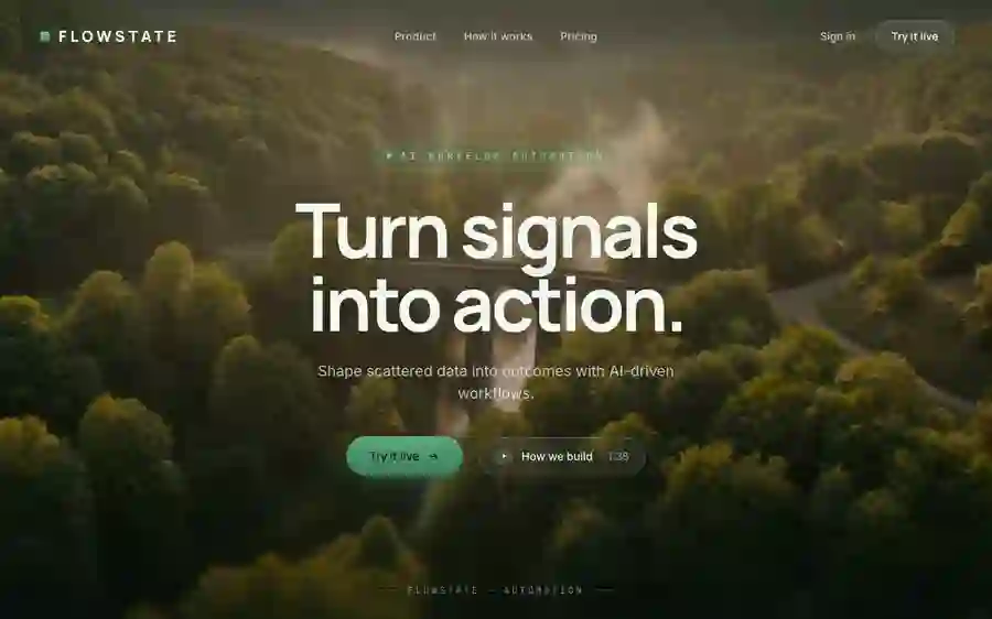 Flowstate — AI Workflow hero section