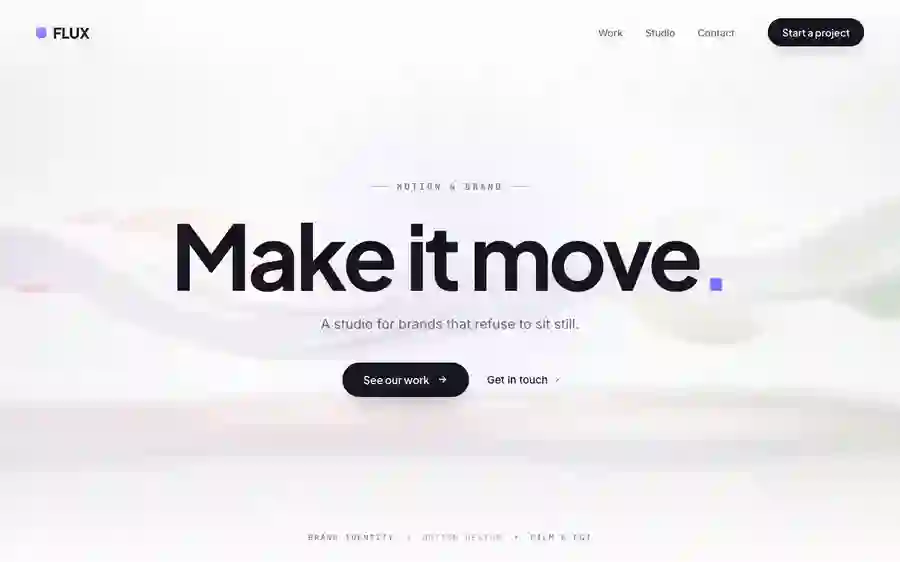 Flux — Creative Studio hero section