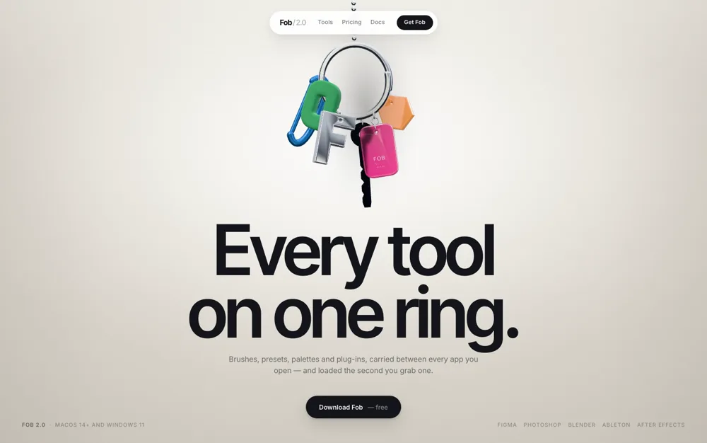 Fob — Creative Toolkit hero section