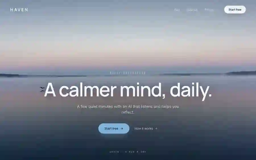 Haven — Wellness AI hero section