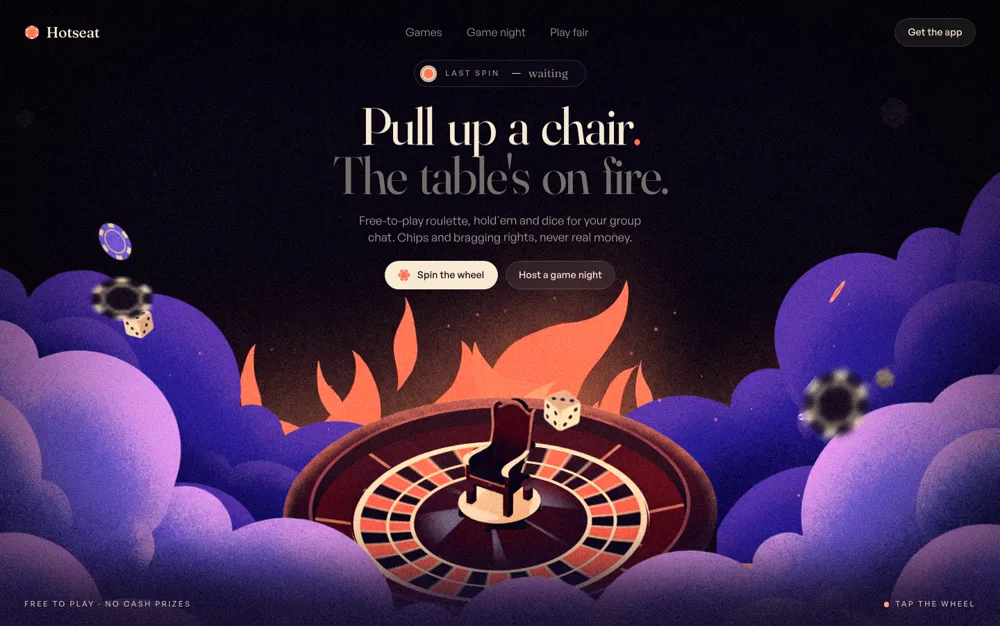 Hotseat — Social Casino landing page