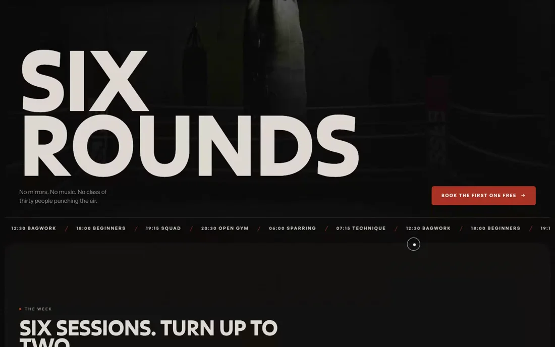 Ironwood — Boxing Gym template