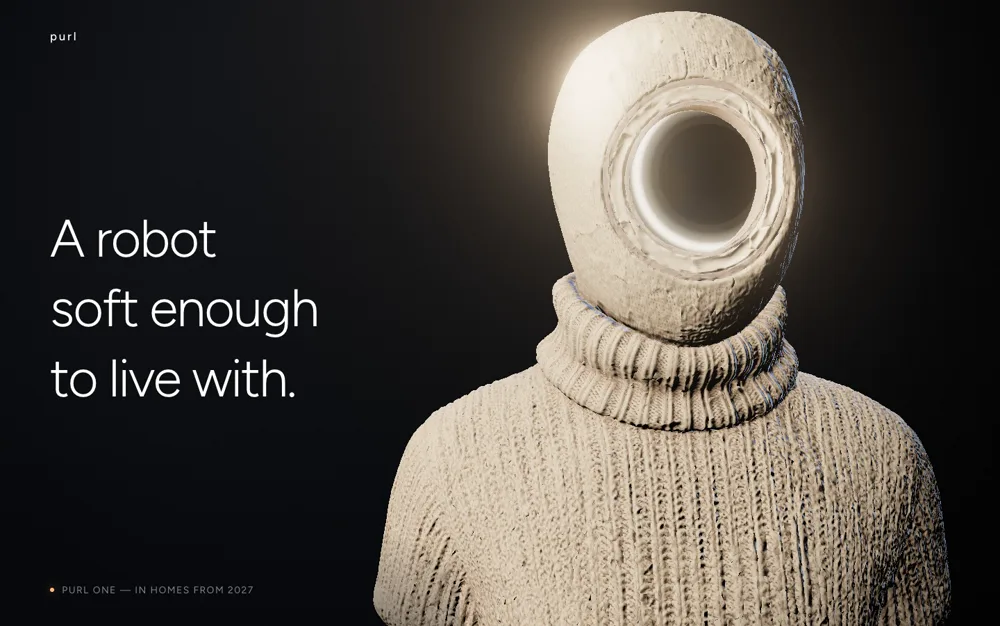 Knit — Home Robotics hero section