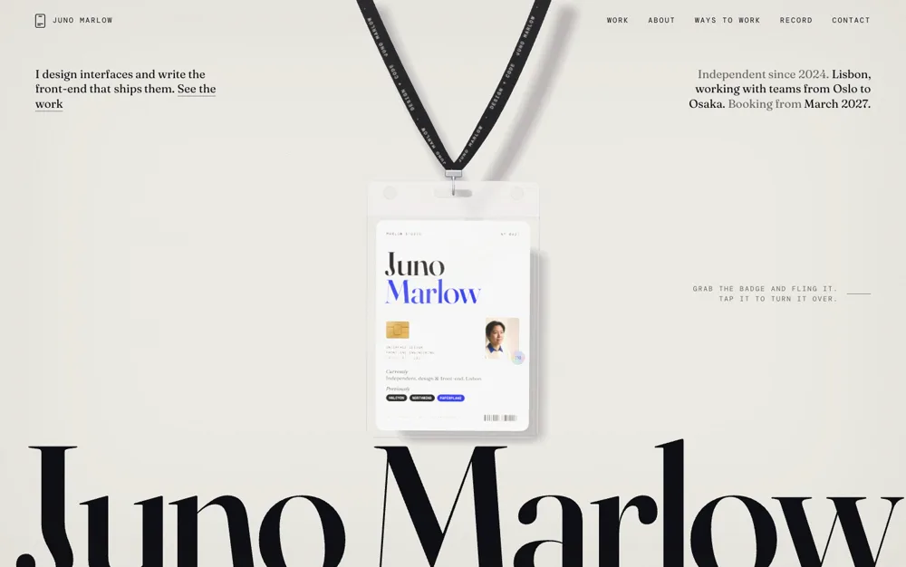 Juno Marlow — Portfolio template