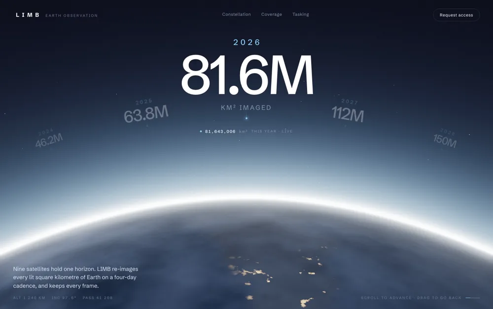 Limb — Earth Observation hero section