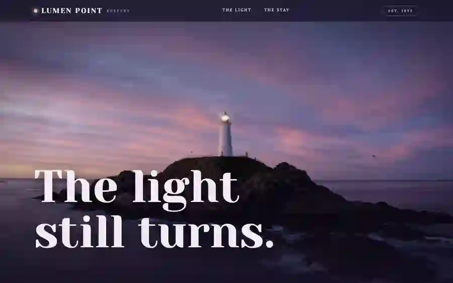 Lumen Point — Lighthouse hero section