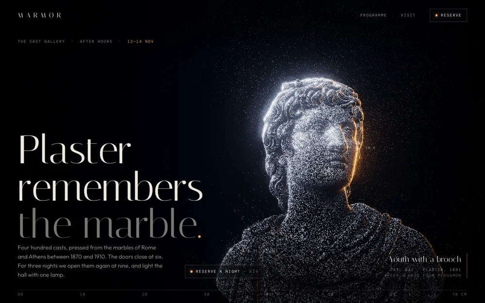 Marmor — Museum Night landing page