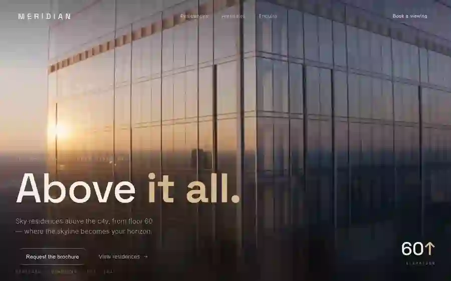 Meridian — Real Estate hero section