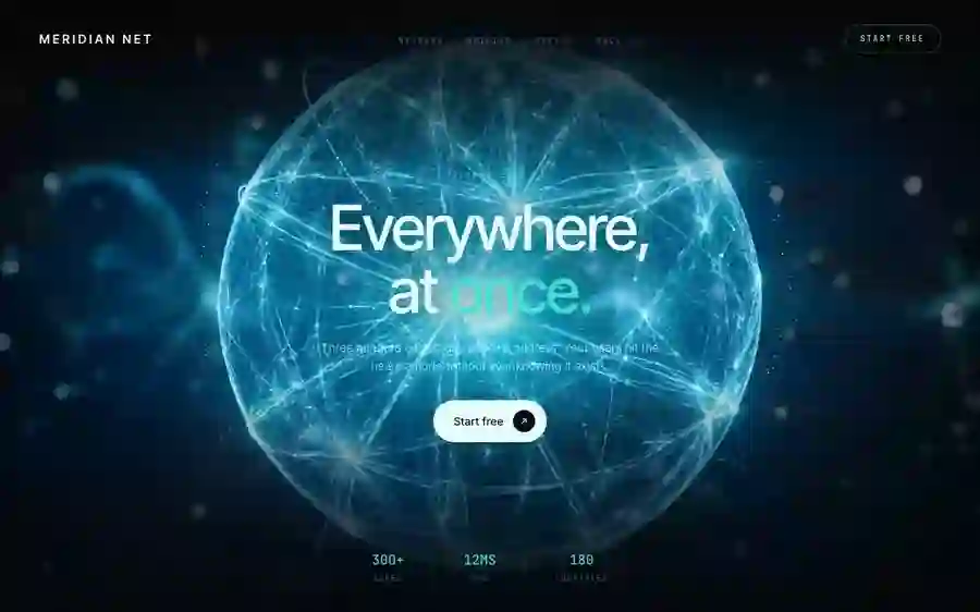 Meridian Net — Global Edge hero section