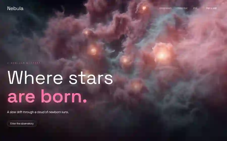 Nebula — Planetarium hero section