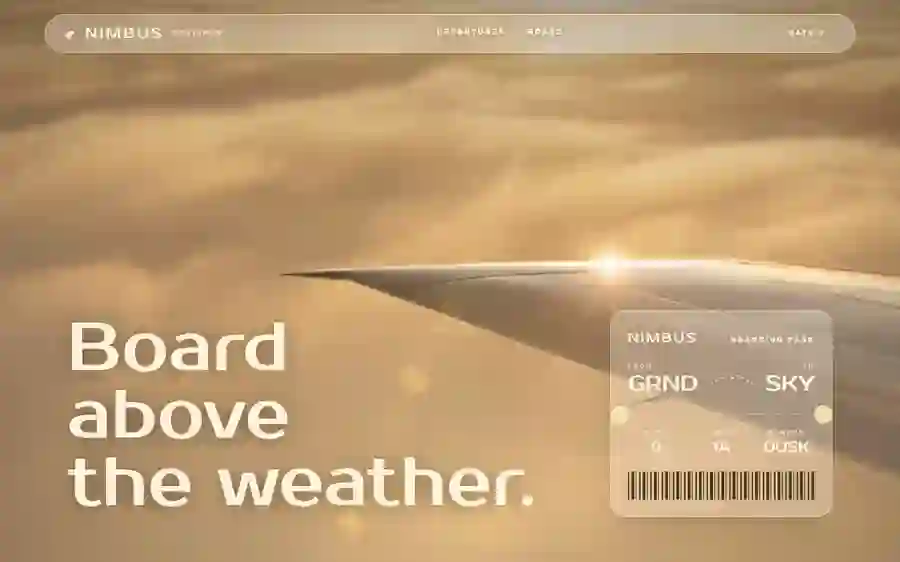 Nimbus — Sky Lounge hero section