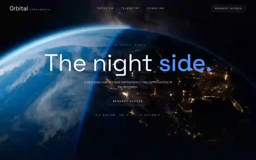 Orbital — Earthwatch hero section
