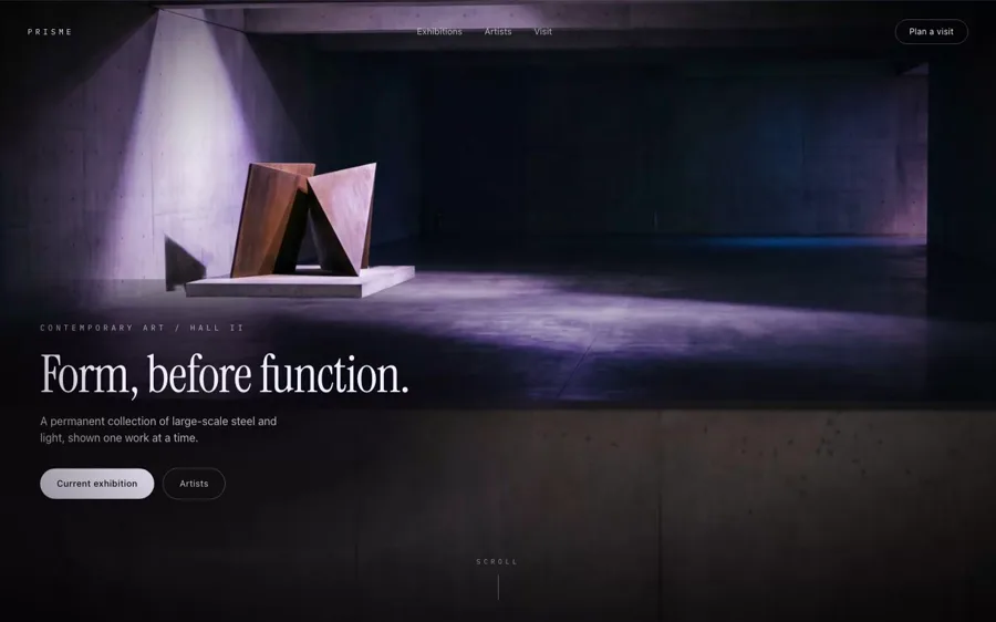 Prisme — Digital Art hero section