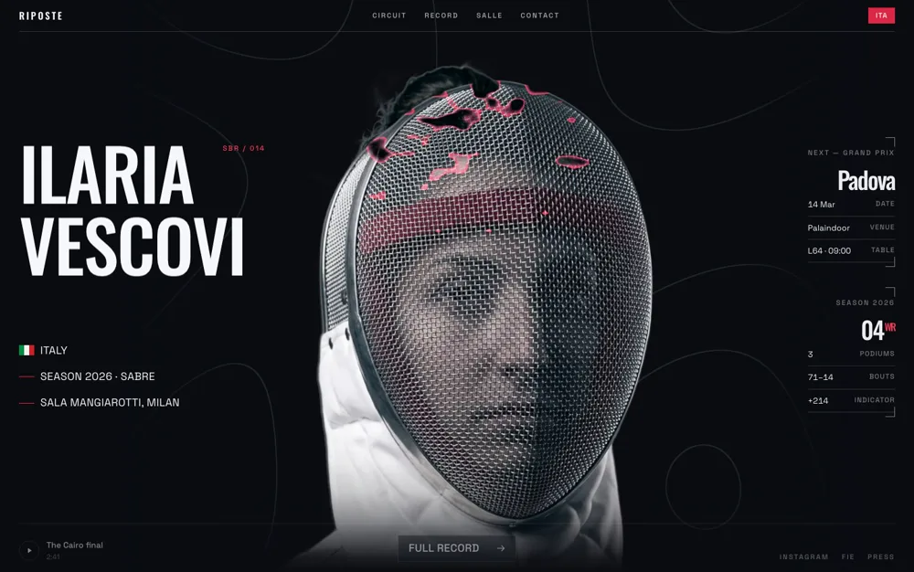 Riposte — Athlete Profile landing page