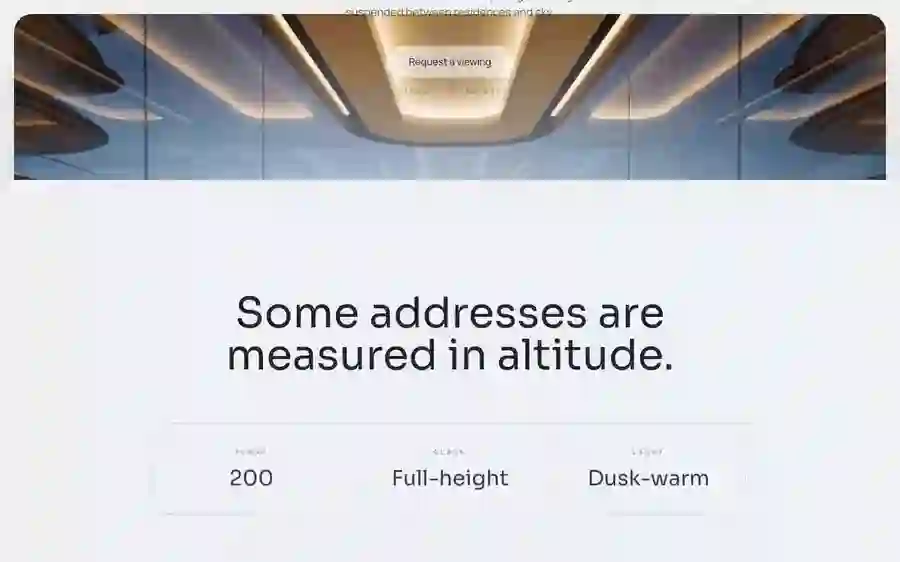 Skybridge — Residences · Scroll landing page