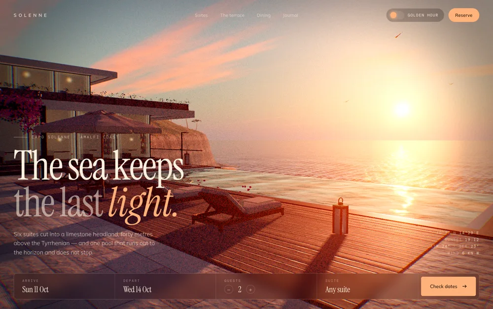 Solenne — Luxury Hotel landing page