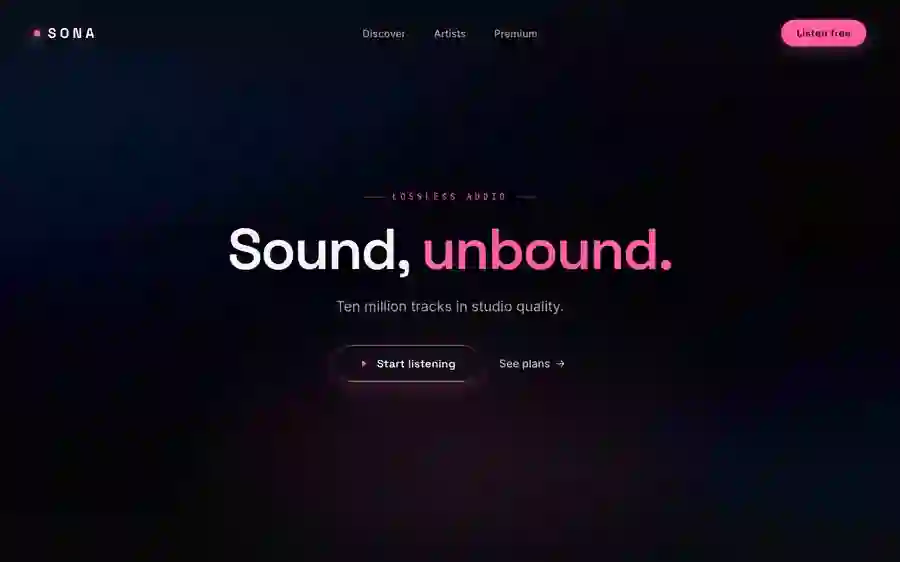 Sona — Music hero section