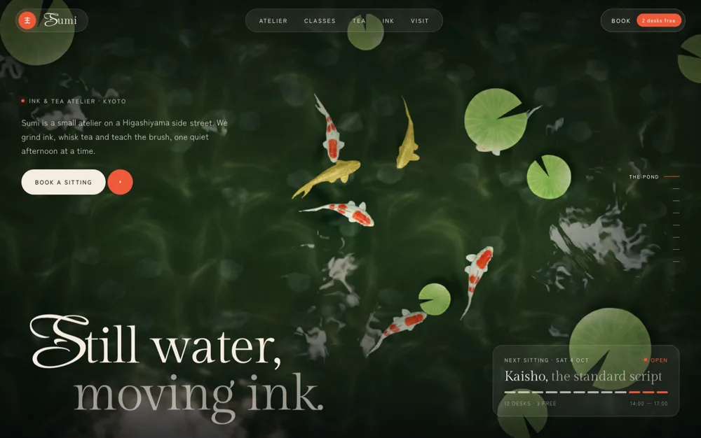 Sumi — Ink & Tea Atelier landing page