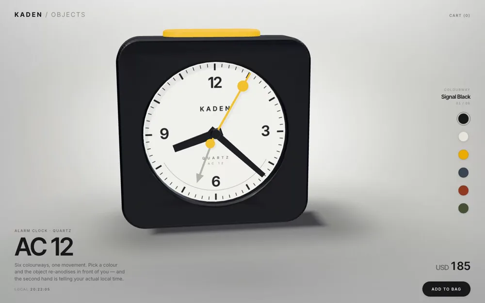 Swatch — Colourway Configurator hero section