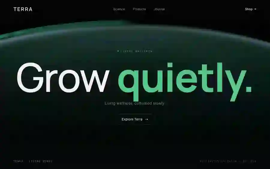 Terra — Wellness hero section
