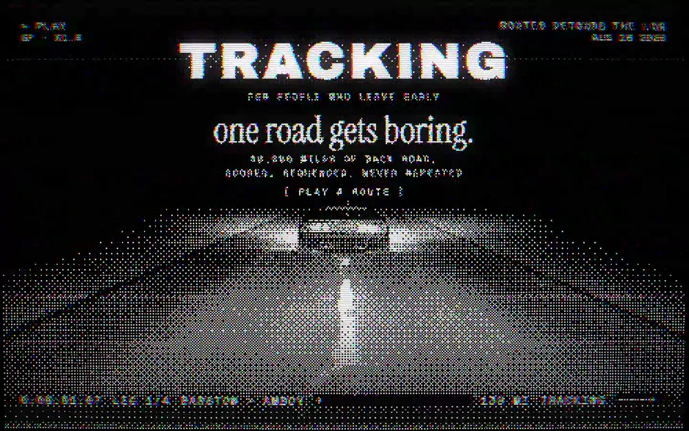 Tracking — Driving Routes hero section