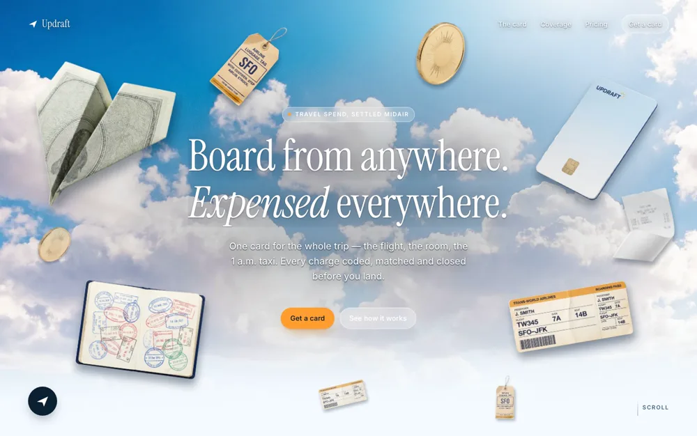 Updraft — Travel Spend landing page