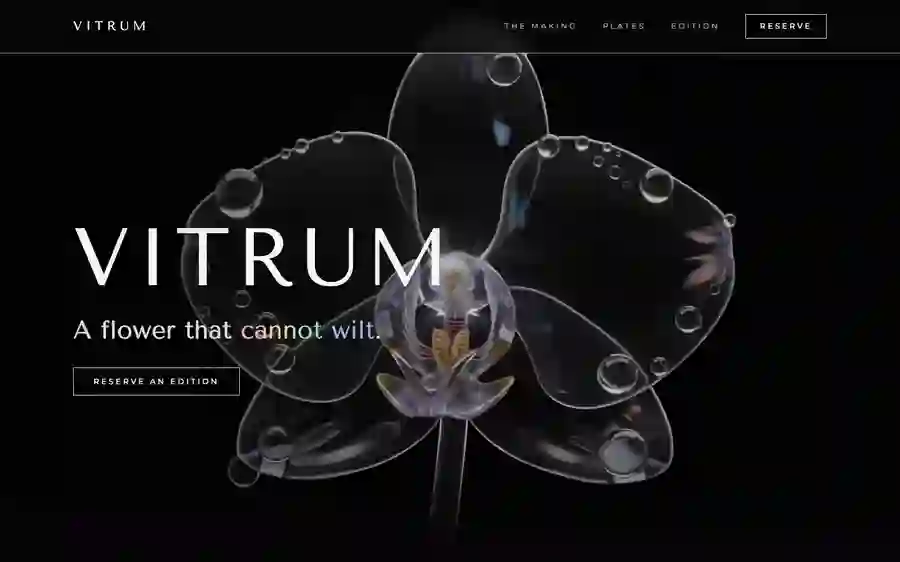 Vitrum — Art Glass hero section