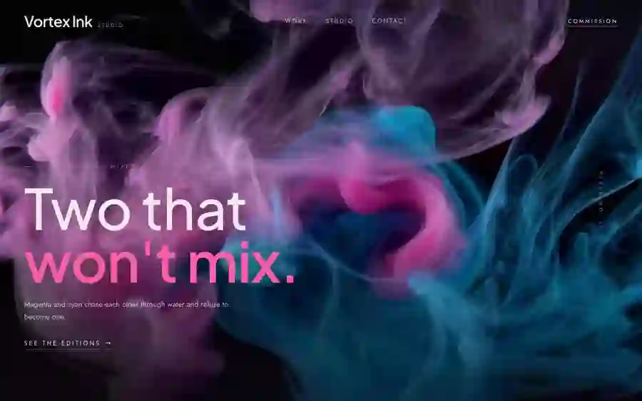 Vortex Ink — Print hero section