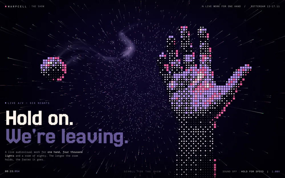 Warpcell — Live A/V Show landing page